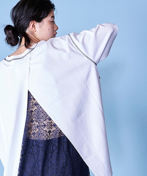 lautreamont BLEUBLANC(ロートレアモンブルーブラン)の「スカラップレースキャミワンピ(ワンピース・レディース・ホワイト/ネイビー・9号)」の8枚目の写真