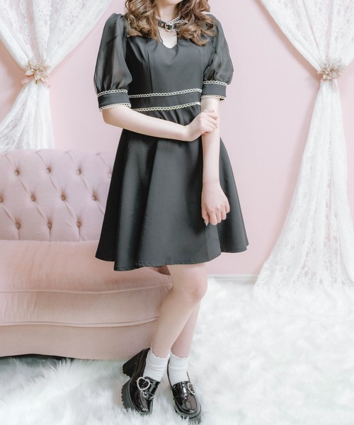ROJITA(ロジータ)の「ハートバックルシアーワンピース(ワンピース・レディース・ピンク/ブラック・FREE)」の7枚目の写真