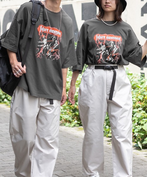 PairPair（ペアペア）の「アソートプリントTシャツ（ユニセックス）（Tシャツ/カットソー・レディース・オフホワイト/ダークパープル/マスタード/スミクロ/グレイッシュブルー/ホワイト系/ブラック系・FREE）」の4枚目の写真