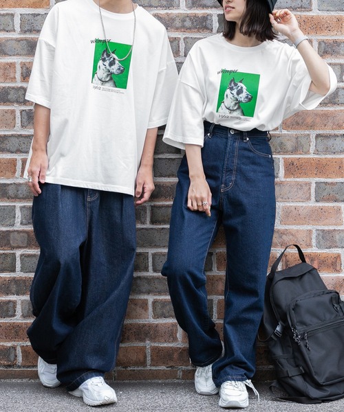 PairPair（ペアペア）の「アソートプリントTシャツ（ユニセックス）（Tシャツ/カットソー・レディース・オフホワイト/ダークパープル/マスタード/スミクロ/グレイッシュブルー/ホワイト系/ブラック系・FREE）」の9枚目の写真