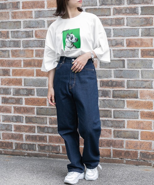 PairPair（ペアペア）の「アソートプリントTシャツ（ユニセックス）（Tシャツ/カットソー・レディース・オフホワイト/ダークパープル/マスタード/スミクロ/グレイッシュブルー/ホワイト系/ブラック系・FREE）」の10枚目の写真