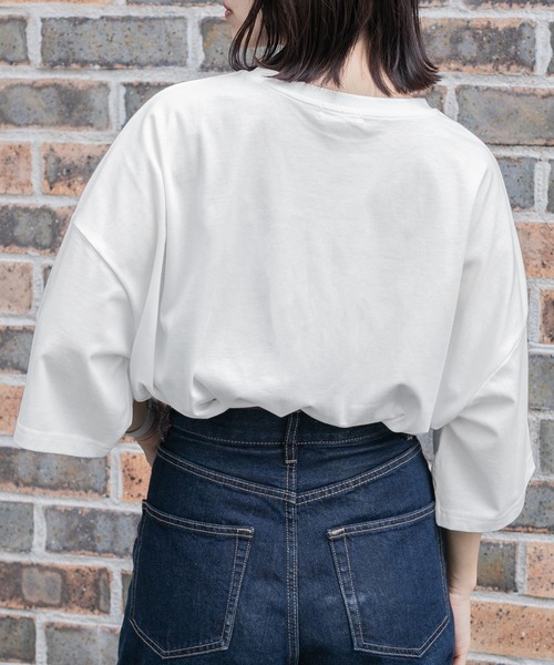 PairPair（ペアペア）の「アソートプリントTシャツ（ユニセックス）（Tシャツ/カットソー・レディース・オフホワイト/ダークパープル/マスタード/スミクロ/グレイッシュブルー/ホワイト系/ブラック系・FREE）」の12枚目の写真