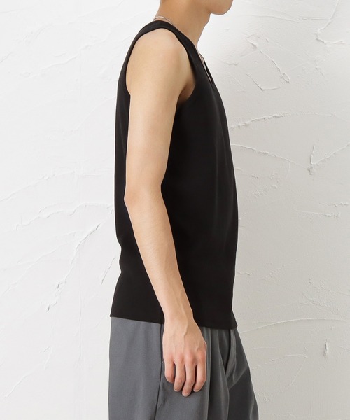 NAVY（ネイビー）の「NAVY ベーシックタンクトップ（タンクトップ・メンズ・ホワイト/ブラック/ベージュ/ネイビー/カーキ/チャコール・M/L/XL）」の15枚目の写真