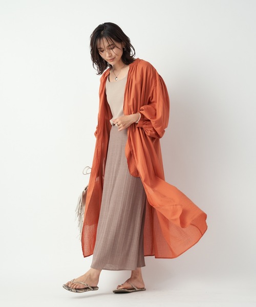 RIVE DROITE（リヴドロワ）の「大人の女性らしさを演出　テレコナロースカート（スカート・レディース・イエロー/ベージュ/ブラック・FREE）」の6枚目の写真