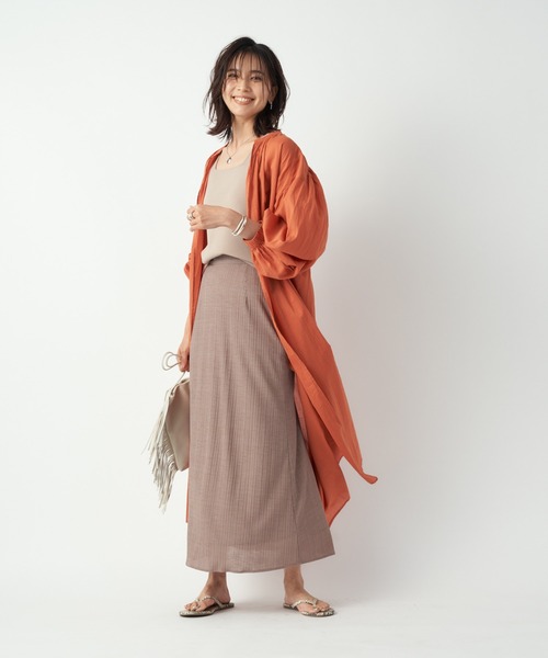 RIVE DROITE（リヴドロワ）の「大人の女性らしさを演出　テレコナロースカート（スカート・レディース・イエロー/ベージュ/ブラック・FREE）」の7枚目の写真