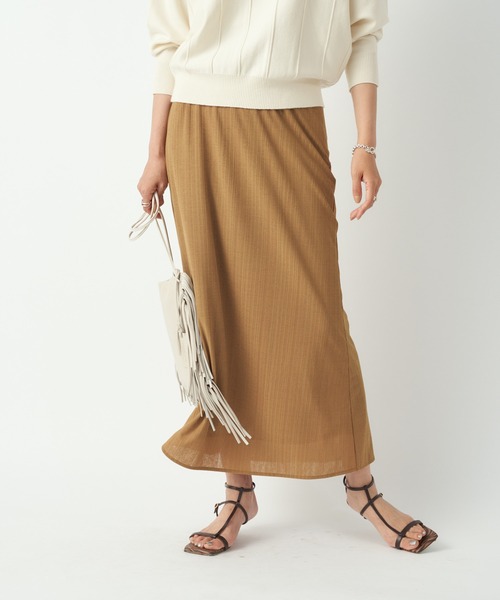 RIVE DROITE（リヴドロワ）の「大人の女性らしさを演出　テレコナロースカート（スカート・レディース・イエロー/ベージュ/ブラック・FREE）」の16枚目の写真