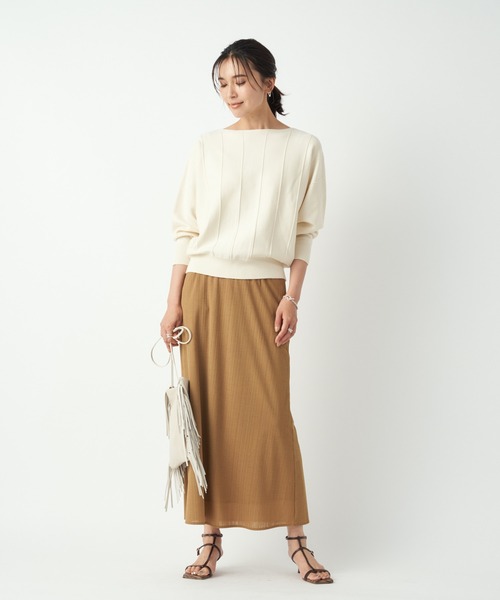 RIVE DROITE（リヴドロワ）の「大人の女性らしさを演出　テレコナロースカート（スカート・レディース・イエロー/ベージュ/ブラック・FREE）」の20枚目の写真