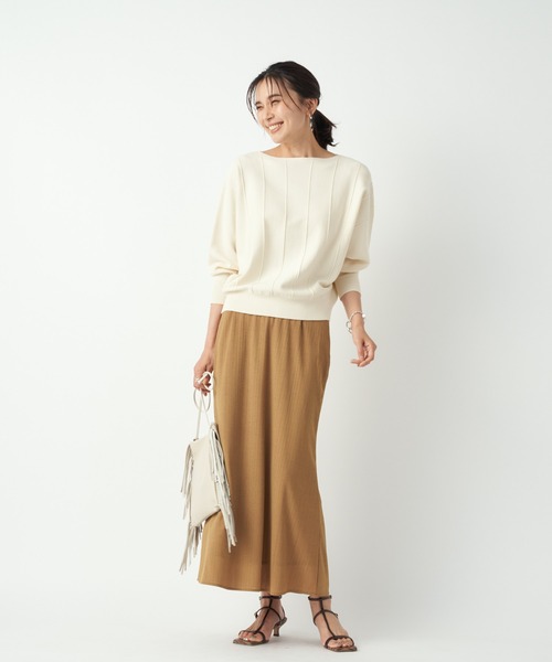 RIVE DROITE（リヴドロワ）の「大人の女性らしさを演出　テレコナロースカート（スカート・レディース・イエロー/ベージュ/ブラック・FREE）」の21枚目の写真