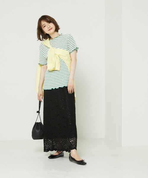 FREAK'S STORE(フリークスストア)の「メローボーダーTシャツ(Tシャツ/カットソー・レディース・グリーン/ネイビー/レッド・フリ-)」の13枚目の写真