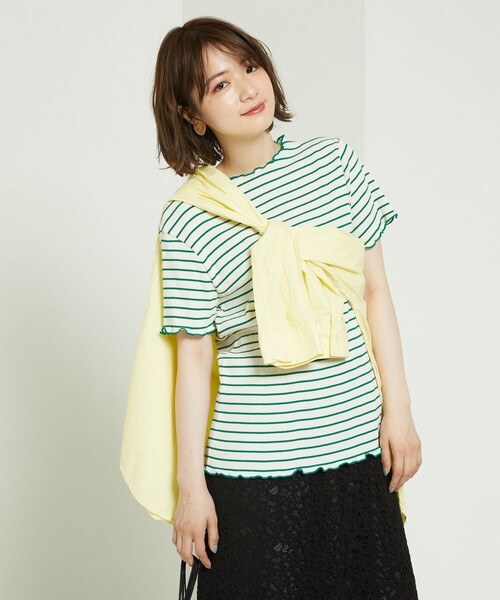 FREAK'S STORE(フリークスストア)の「メローボーダーTシャツ(Tシャツ/カットソー・レディース・グリーン/ネイビー/レッド・フリ-)」の15枚目の写真