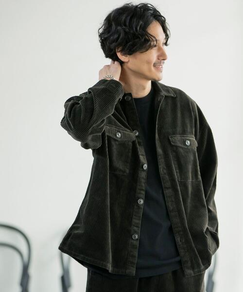 coen(コーエン)の「コーデュロイシェフシャツ"CHEF SHIRTS"(セットアップ対応)(シャツ/ブラウス・メンズ・ブラック/ナチュラル/ダークグリーン・MEDIUM/LARGE/SMALL/X-LARGE)」の3枚目の写真