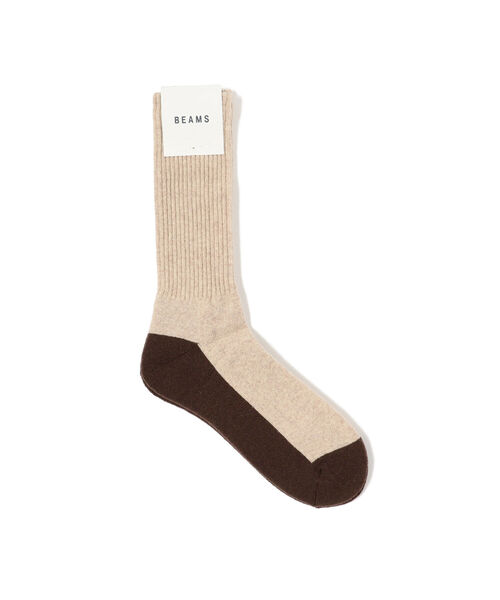BEAMS（ビームス）の「BEAMS / ウール パイル ソックス（ソックス/靴下・メンズ・ブラック/ベージュ/ネイビー/オフホワイト・ONE SIZE）」の3枚目の写真