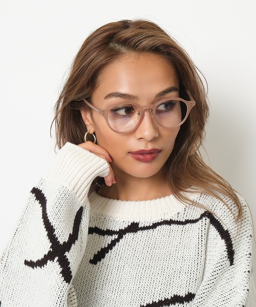 SPIRALGIRL（スパイラルガール）の「クリアレンズ伊達メガネ（メガネ・レディース・ベージュ/クリア・FREE）」の4枚目の写真