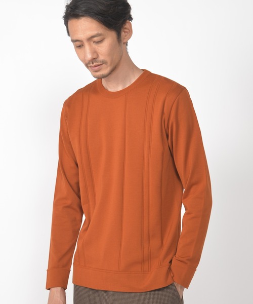 CROWDED CLOSET（クラウデッドクローゼット）の「14G（ゲージ）天竺ニット　《Made In Japan》（ニット/セーター・メンズ・ホワイト/ベージュ/グリーン/レンガ・02/03）」の4枚目の写真