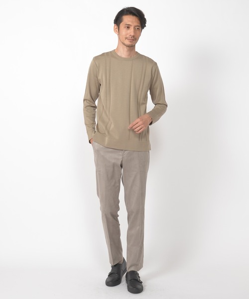 CROWDED CLOSET（クラウデッドクローゼット）の「14G（ゲージ）天竺ニット　《Made In Japan》（ニット/セーター・メンズ・ホワイト/ベージュ/グリーン/レンガ・02/03）」の14枚目の写真