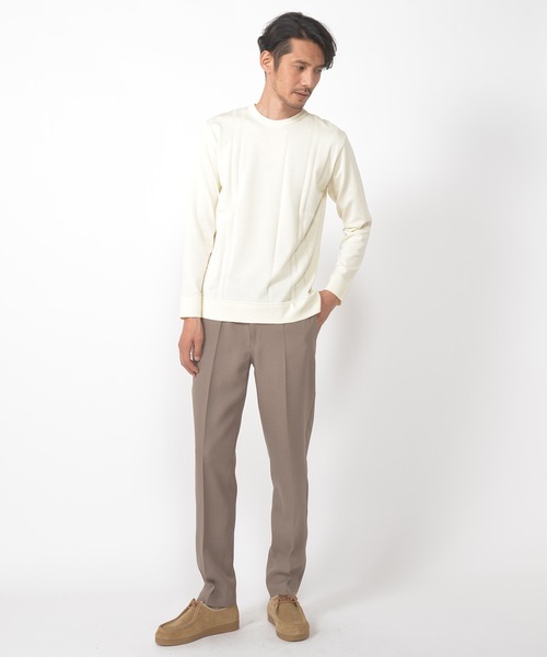 CROWDED CLOSET（クラウデッドクローゼット）の「14G（ゲージ）天竺ニット　《Made In Japan》（ニット/セーター・メンズ・ホワイト/ベージュ/グリーン/レンガ・02/03）」の6枚目の写真