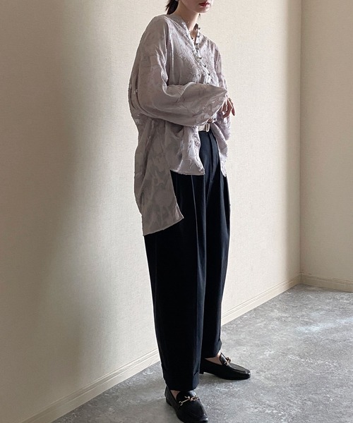 NICOLE CLUB（ニコル　クラブ）の「【NICOLE CLUB】配色ベルト付きタックパンツ（その他パンツ・レディース・ブラック/ベージュ/グレー系その他/ブラウン系その他・MEDIUM）」の12枚目の写真