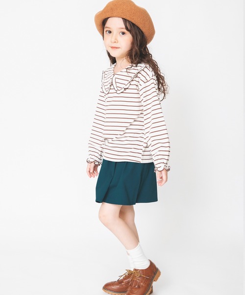 BRANSHES(ブランシェス)の「ウエストリボンキュロットスカート(スカート・キッズ・ピンク/ベージュ/ターコイズブルー・90cm/130cm/140cm/110cm/120cm/100cm/150cm)」の5枚目の写真