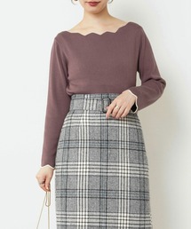 natural couture | 【WEB限定・大好評リバイバルアイテム】袖口配色スカラップニット(ニット/セーター)