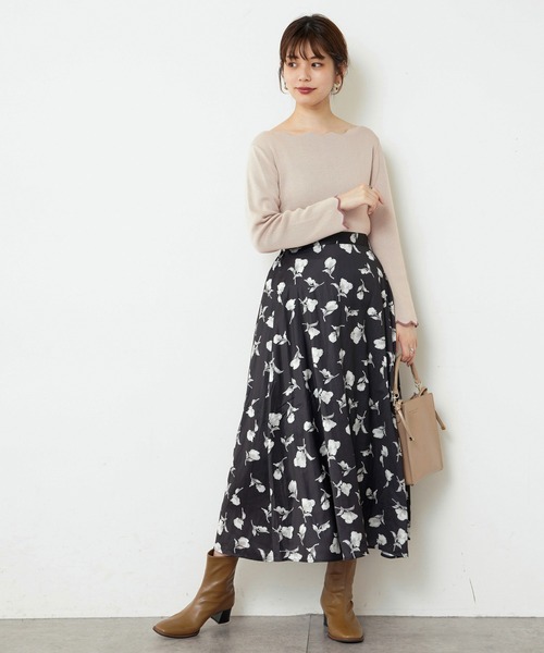 natural couture（ナチュラルクチュール）の「【WEB限定・大好評リバイバルアイテム】袖口配色スカラップニット（ニット/セーター・レディース・オフホワイト/ライトベージュ/ネイビー/ピンクベージュ/その他1/ブラウン/その他2・FREE）」の14枚目の写真