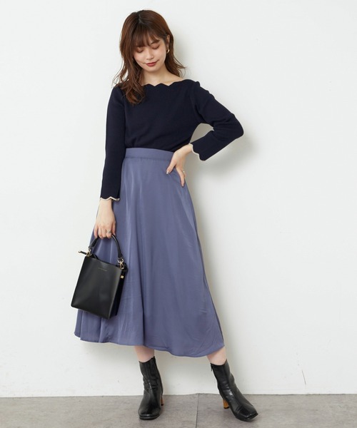 natural couture（ナチュラルクチュール）の「【WEB限定・大好評リバイバルアイテム】袖口配色スカラップニット（ニット/セーター・レディース・オフホワイト/ライトベージュ/ネイビー/ピンクベージュ/その他1/ブラウン/その他2・FREE）」の22枚目の写真