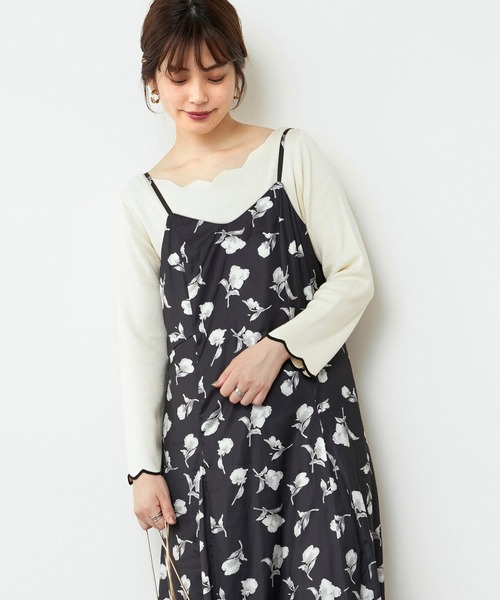 natural couture（ナチュラルクチュール）の「【WEB限定・大好評リバイバルアイテム】袖口配色スカラップニット（ニット/セーター・レディース・オフホワイト/ライトベージュ/ネイビー/ピンクベージュ/その他1/ブラウン/その他2・FREE）」の8枚目の写真