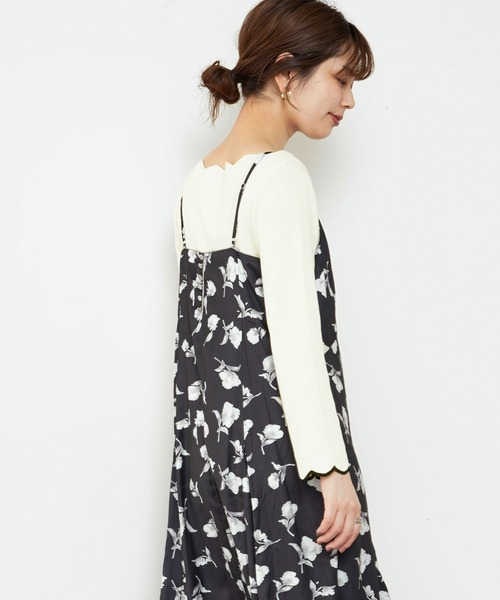 natural couture（ナチュラルクチュール）の「【WEB限定・大好評リバイバルアイテム】袖口配色スカラップニット（ニット/セーター・レディース・オフホワイト/ライトベージュ/ネイビー/ピンクベージュ/その他1/ブラウン/その他2・FREE）」の9枚目の写真