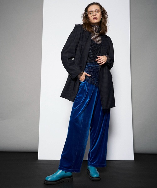 MAISON SPECIAL（メゾンスペシャル）の「メタリックメッシュタートルトップ【MAISON SPECIAL/メゾンスペシャル】（Tシャツ/カットソー・レディース・ブラック/ゴールド/ブルー/アイボリー・FREE）」の9枚目の写真