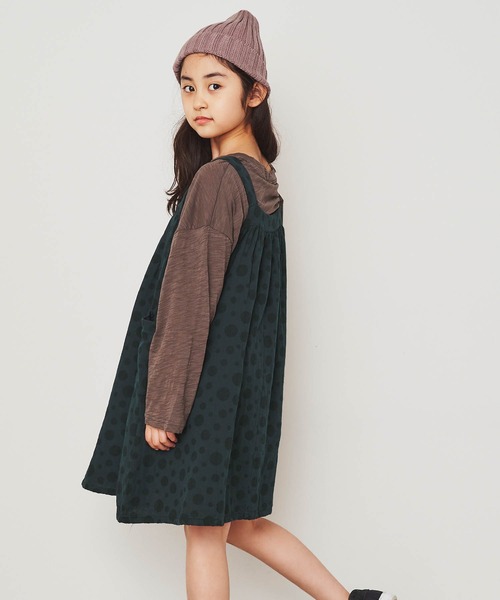 &yam(アンドヤム)の「ジャガードドットキャミワンピース(ワンピース・キッズ・グリーン・120-130cm/100-110cm/130-140cm/110-120cm)」の3枚目の写真