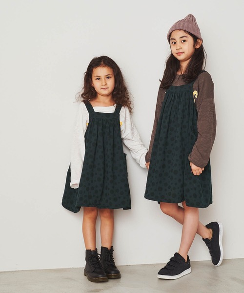 &yam(アンドヤム)の「ジャガードドットキャミワンピース(ワンピース・キッズ・グリーン・120-130cm/100-110cm/130-140cm/110-120cm)」の6枚目の写真