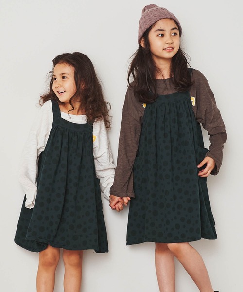 &yam(アンドヤム)の「ジャガードドットキャミワンピース(ワンピース・キッズ・グリーン・120-130cm/100-110cm/130-140cm/110-120cm)」の7枚目の写真