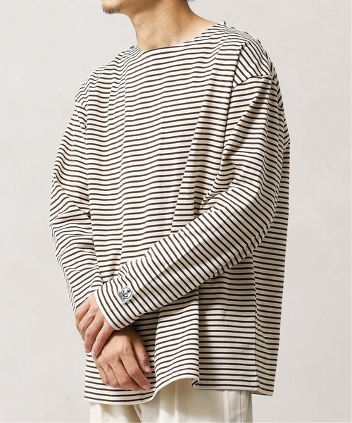 FIDELITY（フィデリティ）の「◆【FIDELITY / フィデリティ】バスクボーダー（Tシャツ/カットソー・メンズ・ホワイト/ブラウン/カーキ・MEDIUM/LARGE）」の3枚目の写真