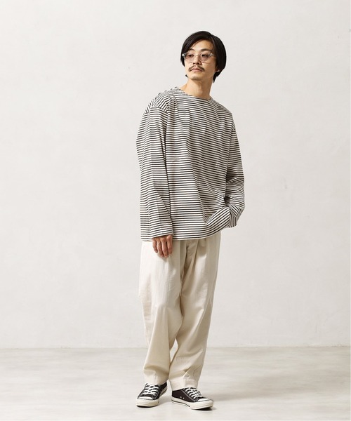 FIDELITY（フィデリティ）の「◆【FIDELITY / フィデリティ】バスクボーダー（Tシャツ/カットソー・メンズ・ホワイト/ブラウン/カーキ・MEDIUM/LARGE）」の5枚目の写真