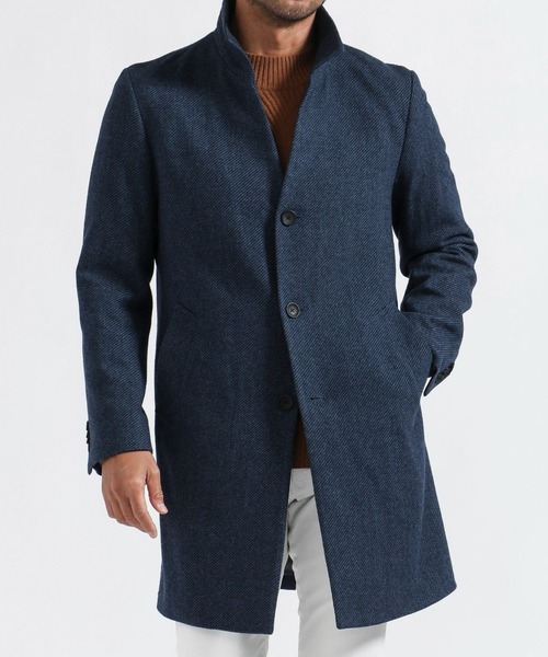TETE HOMME（テットオム）の「カシミヤブレンドスタンドコート（トレンチコート・メンズ・ネイビー/グレー/サンドベージュ・SMALL/MEDIUM/LARGE/X-LARGE/XX-LARGE）」の3枚目の写真