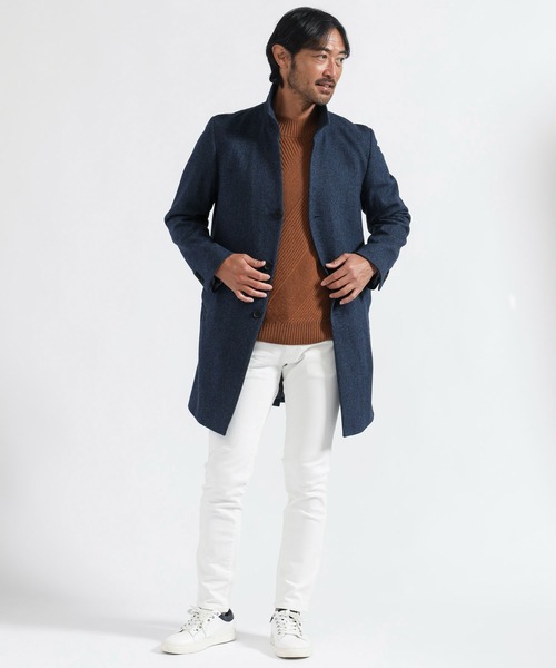 TETE HOMME（テットオム）の「カシミヤブレンドスタンドコート（トレンチコート・メンズ・ネイビー/グレー/サンドベージュ・SMALL/MEDIUM/LARGE/X-LARGE/XX-LARGE）」の16枚目の写真