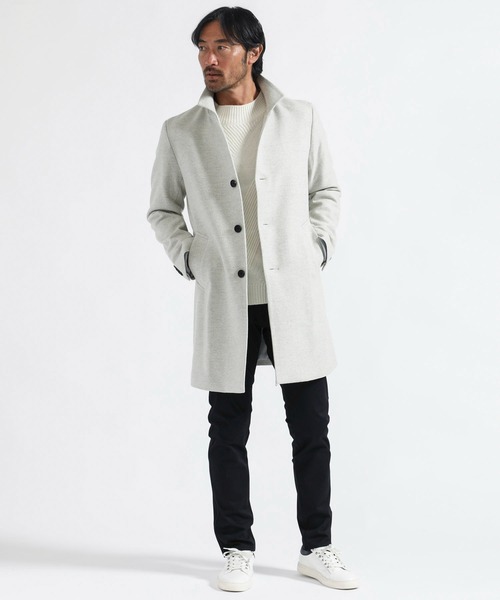 TETE HOMME（テットオム）の「カシミヤブレンドスタンドコート（トレンチコート・メンズ・ネイビー/グレー/サンドベージュ・SMALL/MEDIUM/LARGE/X-LARGE/XX-LARGE）」の14枚目の写真