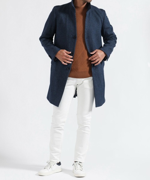 TETE HOMME（テットオム）の「カシミヤブレンドスタンドコート（トレンチコート・メンズ・ネイビー/グレー/サンドベージュ・SMALL/MEDIUM/LARGE/X-LARGE/XX-LARGE）」の19枚目の写真