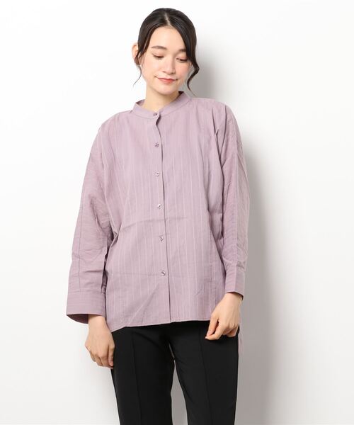 Lugnoncure（ルノンキュール）の「ドビードルマンシャツ（シャツ/ブラウス・レディース・オフホワイト/チャコール/パープル・ﾌﾘ-）」の6枚目の写真