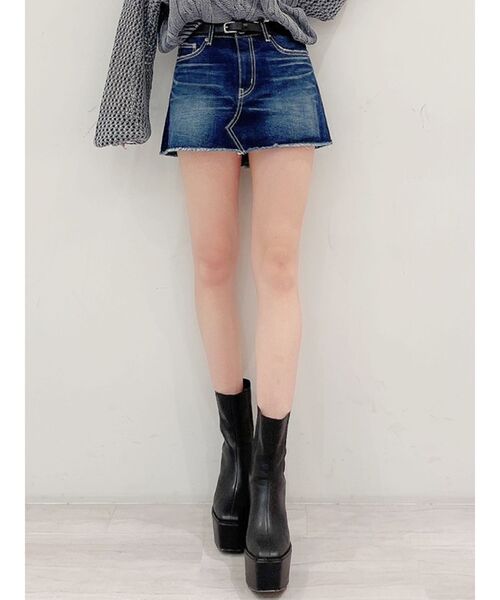 GYDA（ジェイダ）の「スカートライクショーパン（デニムスカート・レディース・ブラック/インディゴブルー・SMALL/MEDIUM/X-SMALL）」の16枚目の写真