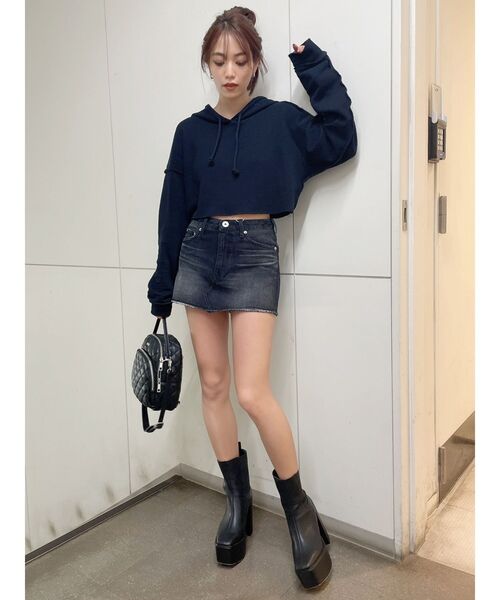 GYDA（ジェイダ）の「スカートライクショーパン（デニムスカート・レディース・ブラック/インディゴブルー・SMALL/MEDIUM/X-SMALL）」の19枚目の写真