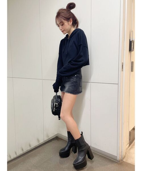 GYDA（ジェイダ）の「スカートライクショーパン（デニムスカート・レディース・ブラック/インディゴブルー・SMALL/MEDIUM/X-SMALL）」の20枚目の写真