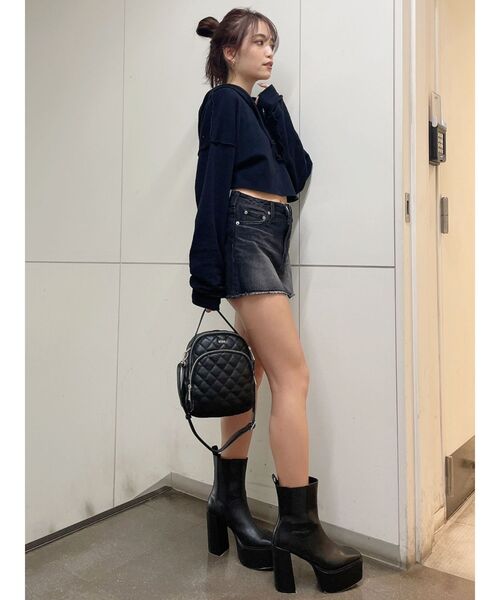 GYDA（ジェイダ）の「スカートライクショーパン（デニムスカート・レディース・ブラック/インディゴブルー・SMALL/MEDIUM/X-SMALL）」の22枚目の写真