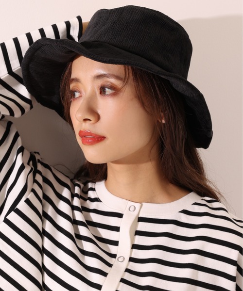 one after another NICE CLAUP（ワンアフターアナザーナイスクラップ）の「コール天バケットハット（ハット・レディース・ブラック/アイボリー・FREE）」の2枚目の写真