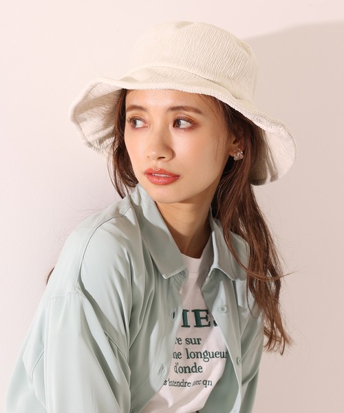 one after another NICE CLAUP（ワンアフターアナザーナイスクラップ）の「コール天バケットハット（ハット・レディース・ブラック/アイボリー・FREE）」の3枚目の写真