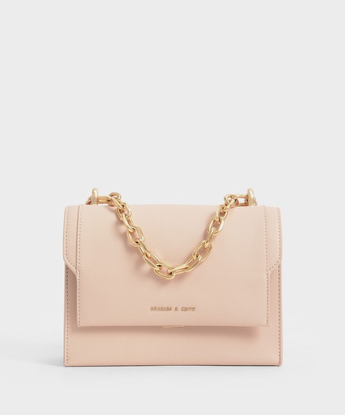 CHARLES & KEITH◆フロントフラップ クロスボディバッグ◆送料込 CHARLES ＆ KEITH ショルダーバッグ バッグ フロントフラップ