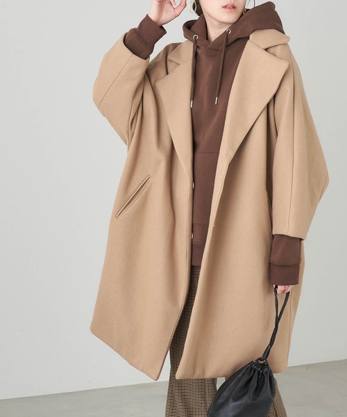 chloe ドルマンコート ケープコート Chaco closet（チャコ クローゼット）の「フェイクウールドルマン