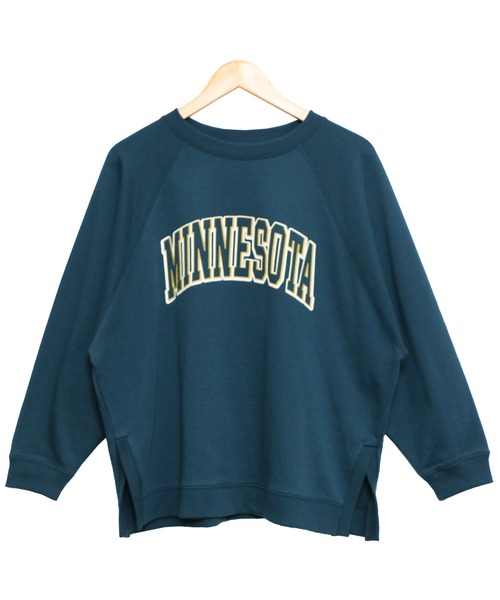 mili an deni（ミリアンデニ）の「カレッジロゴサイドスリットスウェットPO（スウェット・レディース・チャコールグレー/ベージュ/グリーン/モカ・M/L）」の10枚目の写真