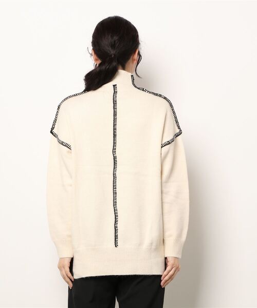 salle de bal(サルデバル)の「salle de bal / サルデバル モックネックハンドステッチニット プルオーバー Hand stitch knit MEI(ニット/セーター・レディース・ブラウン/ブラック/アイボリー・FREE)」の9枚目の写真