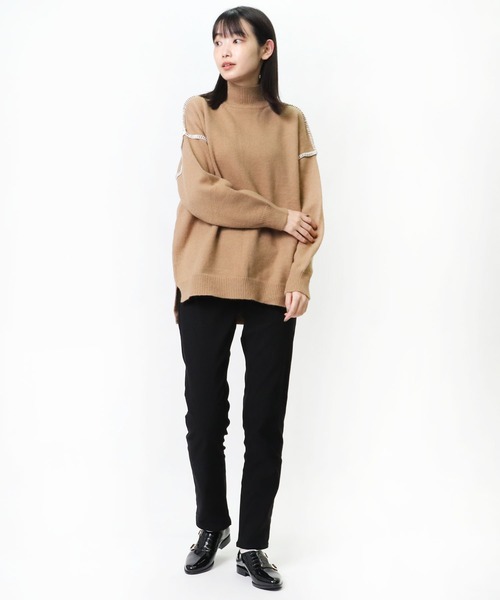 salle de bal(サルデバル)の「salle de bal / サルデバル モックネックハンドステッチニット プルオーバー Hand stitch knit MEI(ニット/セーター・レディース・ブラウン/ブラック/アイボリー・FREE)」の12枚目の写真