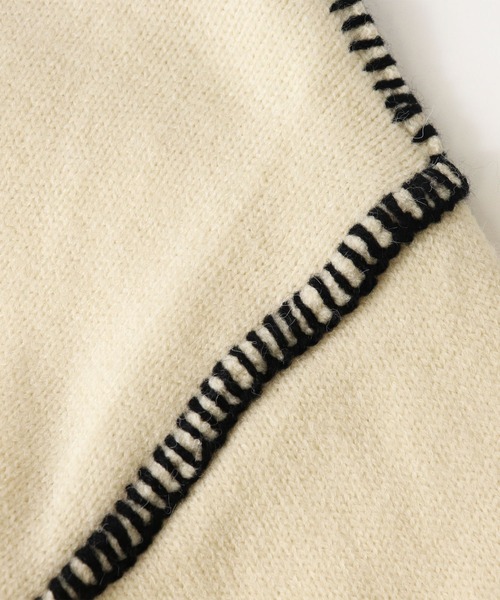 salle de bal(サルデバル)の「salle de bal / サルデバル モックネックハンドステッチニット プルオーバー Hand stitch knit MEI(ニット/セーター・レディース・ブラウン/ブラック/アイボリー・FREE)」の5枚目の写真